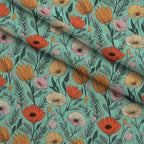 Tangerine Teal Reverie Pattern 8 Minky Fabric — plush minky folded close-up preview (mv-minky-v1:lying)