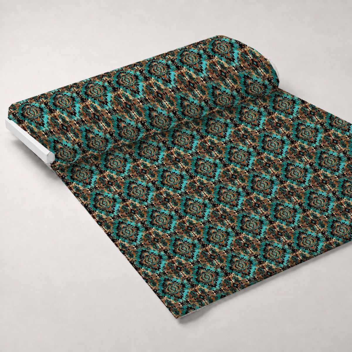 Teal Totem Pattern 12 Minky Fabric — plush minky unrolled bolt preview (mv-minky-v1:bolt)
