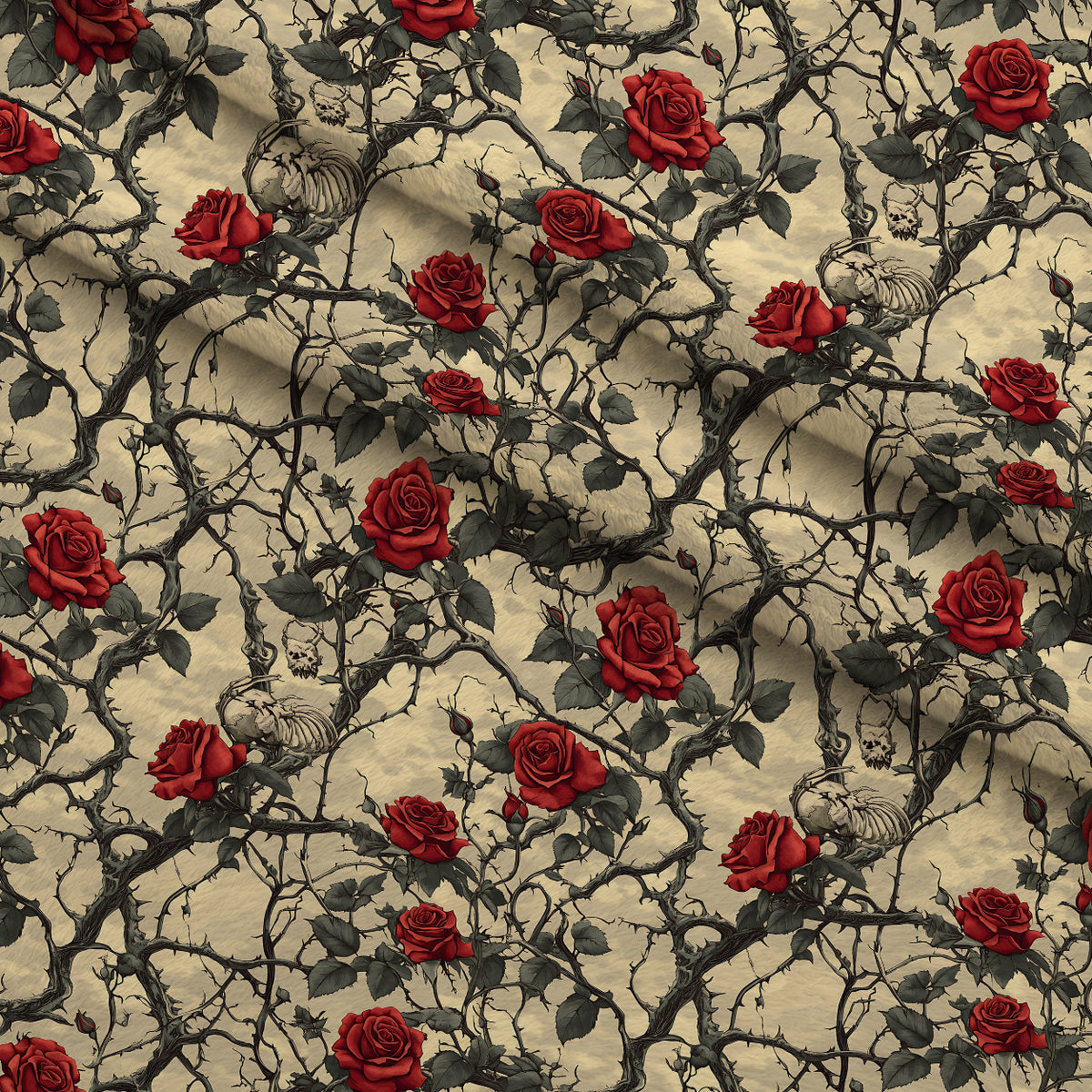 Thorned Roses Pattern 3 Minky Fabric — plush minky folded close-up preview (mv-minky-v1:lying)