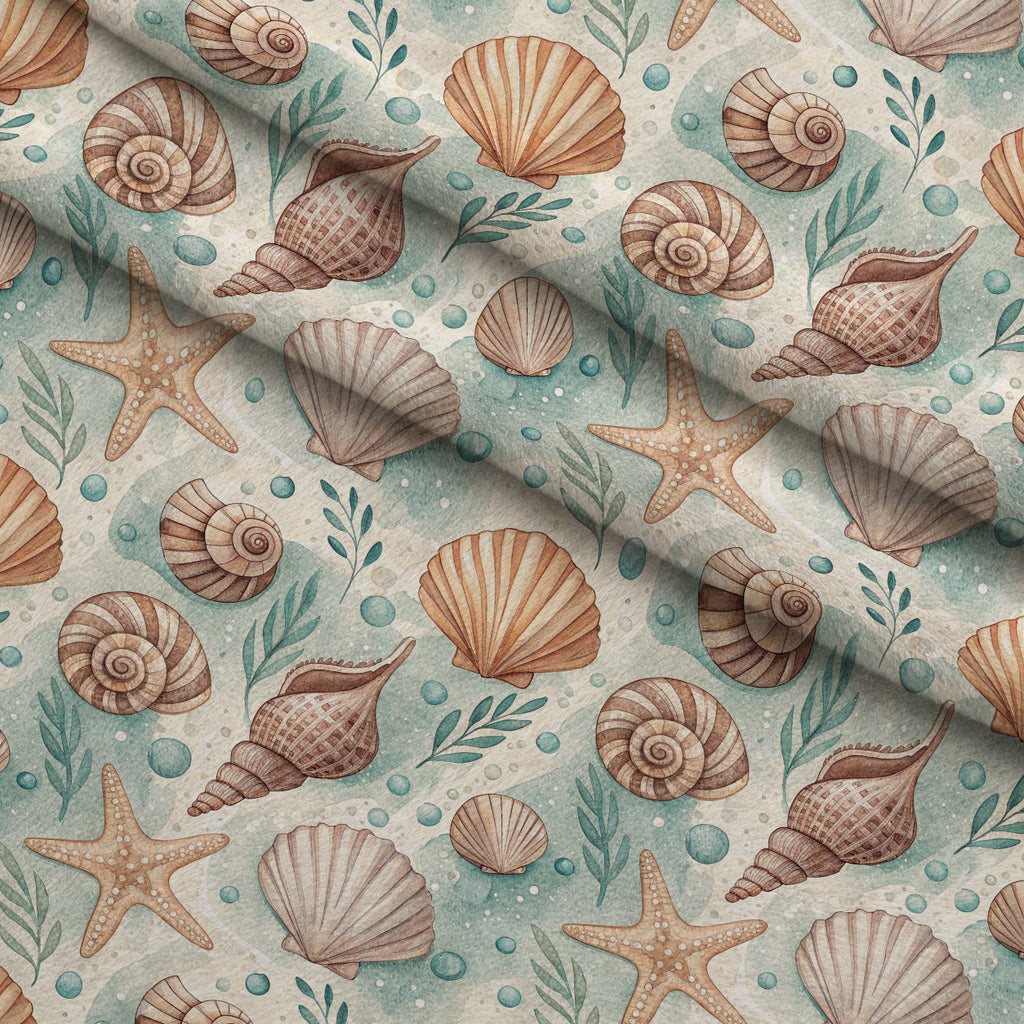 Tidepool Treasures Pattern 1 Minky Fabric — plush minky folded close-up preview (mv-minky-v1:lying)