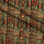 Tiki Guardians Pattern 10 Minky Fabric — plush minky folded close-up preview (mv-minky-v1:lying)