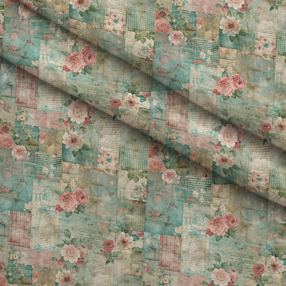 Timeworn Ephemera Pattern 10 Minky Fabric — plush minky folded close-up preview (mv-minky-v1:lying)