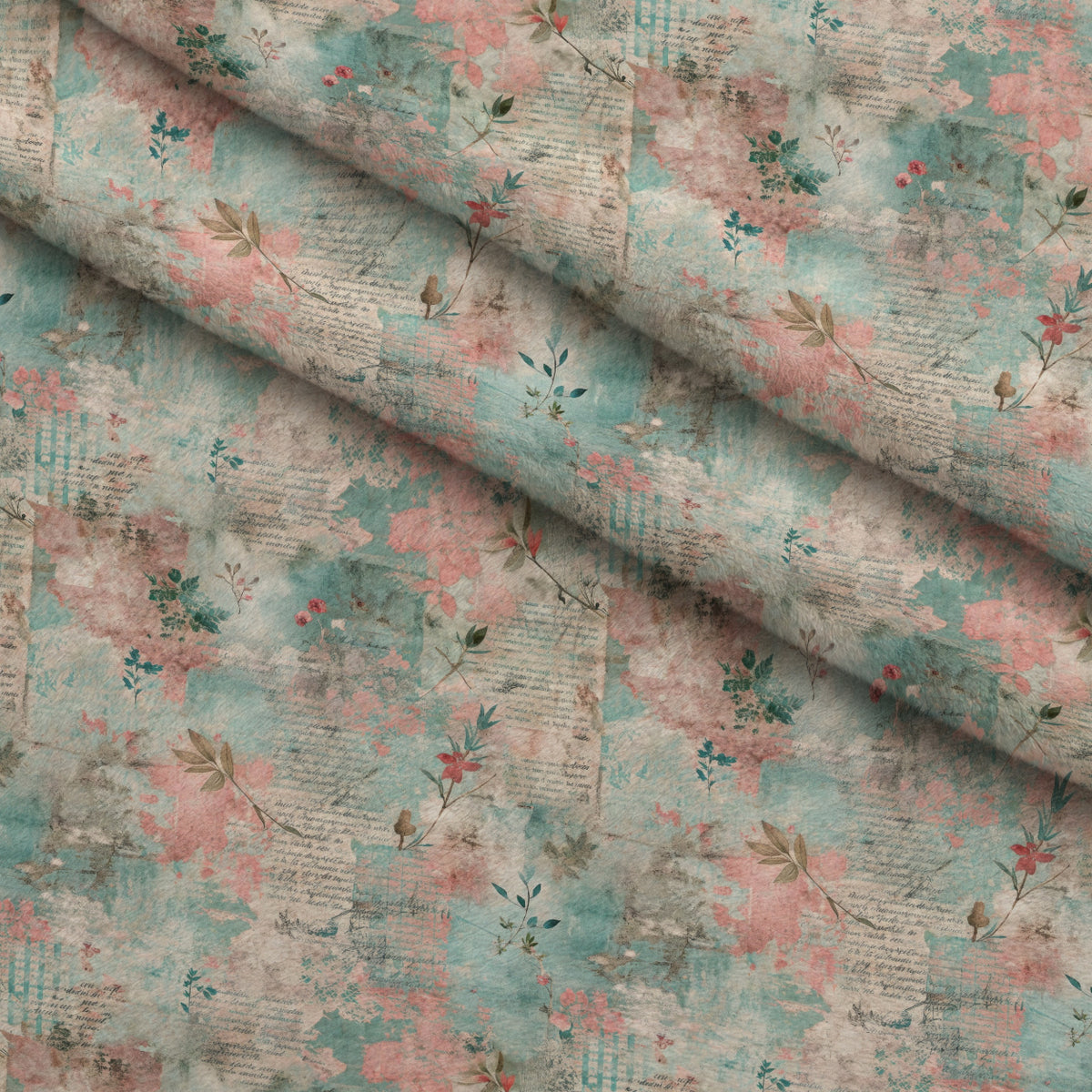 Timeworn Ephemera Pattern 12 Minky Fabric — plush minky folded close-up preview (mv-minky-v1:lying)