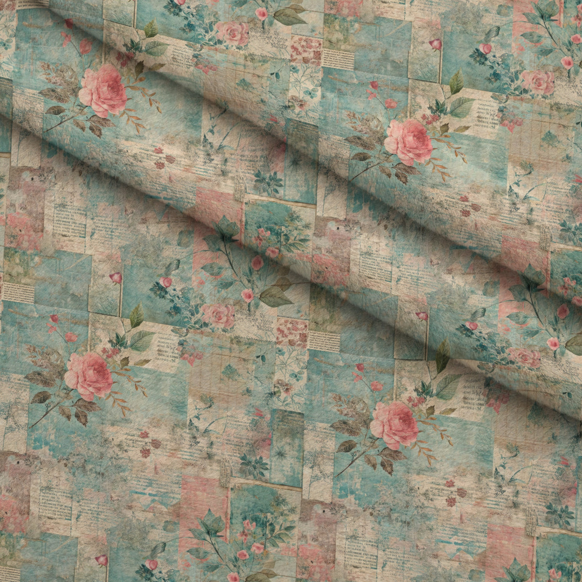 Timeworn Ephemera Pattern 2 Minky Fabric — plush minky folded close-up preview (mv-minky-v1:lying)