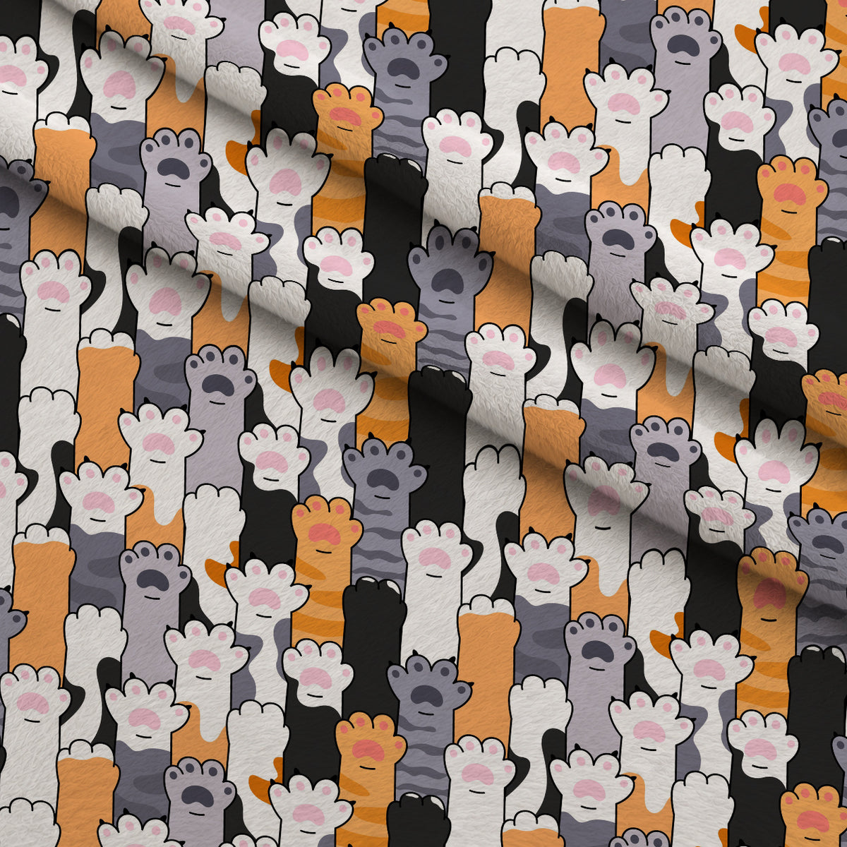 Toe Beans Pattern 1 Minky Fabric — plush minky folded close-up preview (mv-minky-v1:lying)