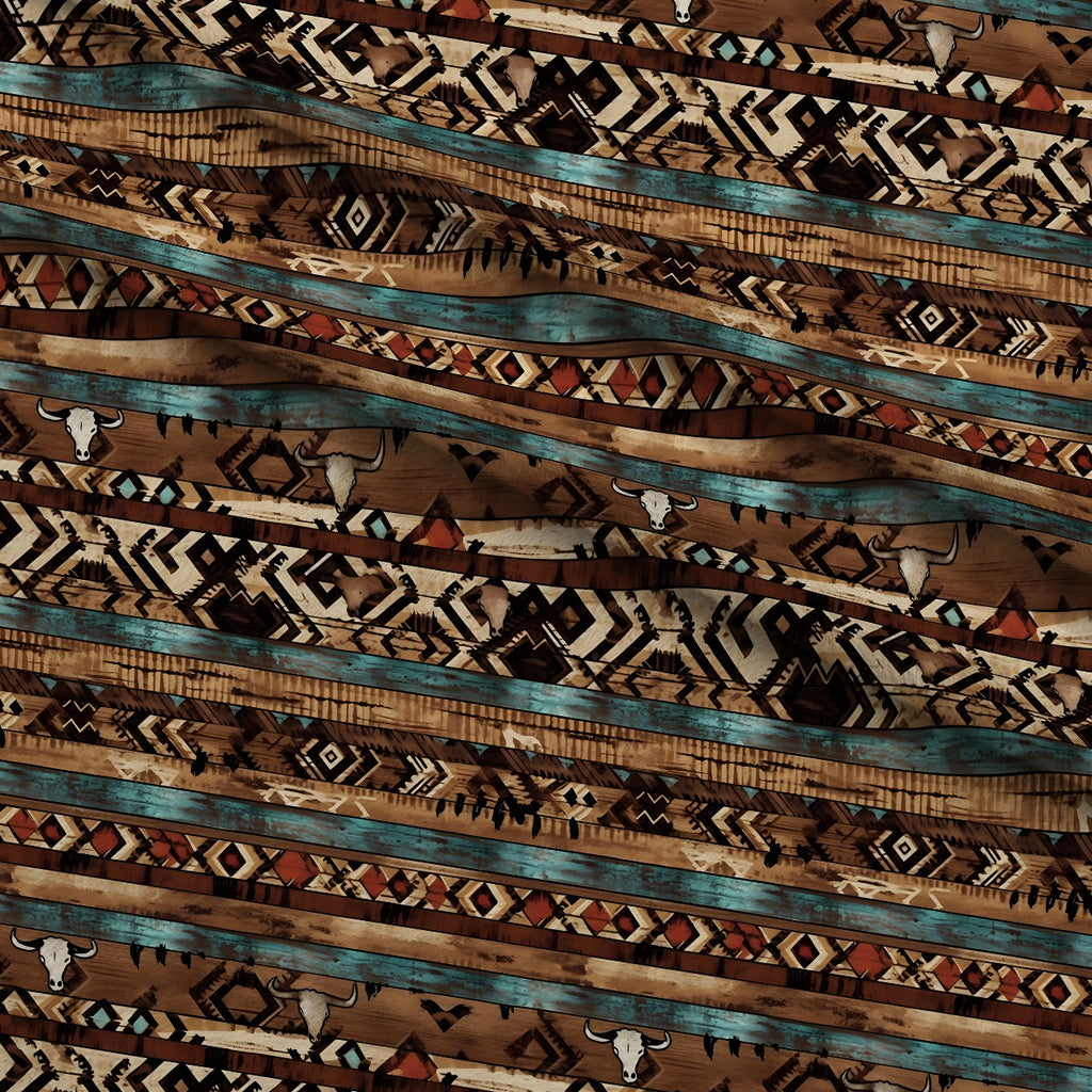 Turquoise Trail Ranch Pattern 5 Minky Fabric — plush minky folded close-up preview (mv-minky-v1:lying)