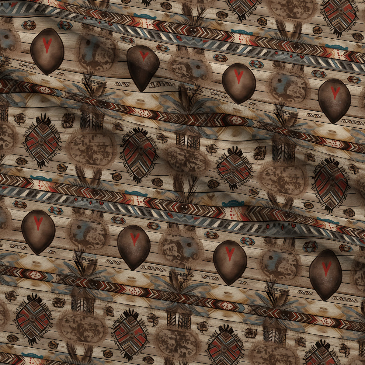 Turquoise Trail Ranch Pattern 6 Minky Fabric — plush minky folded close-up preview (mv-minky-v1:lying)