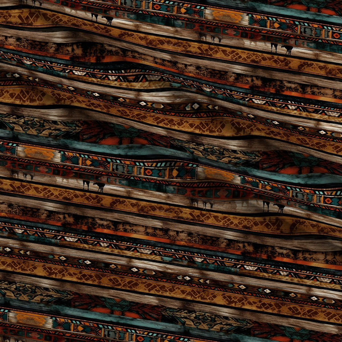 Turquoise Trail Ranch Pattern 7 Minky Fabric — plush minky folded close-up preview (mv-minky-v1:lying)