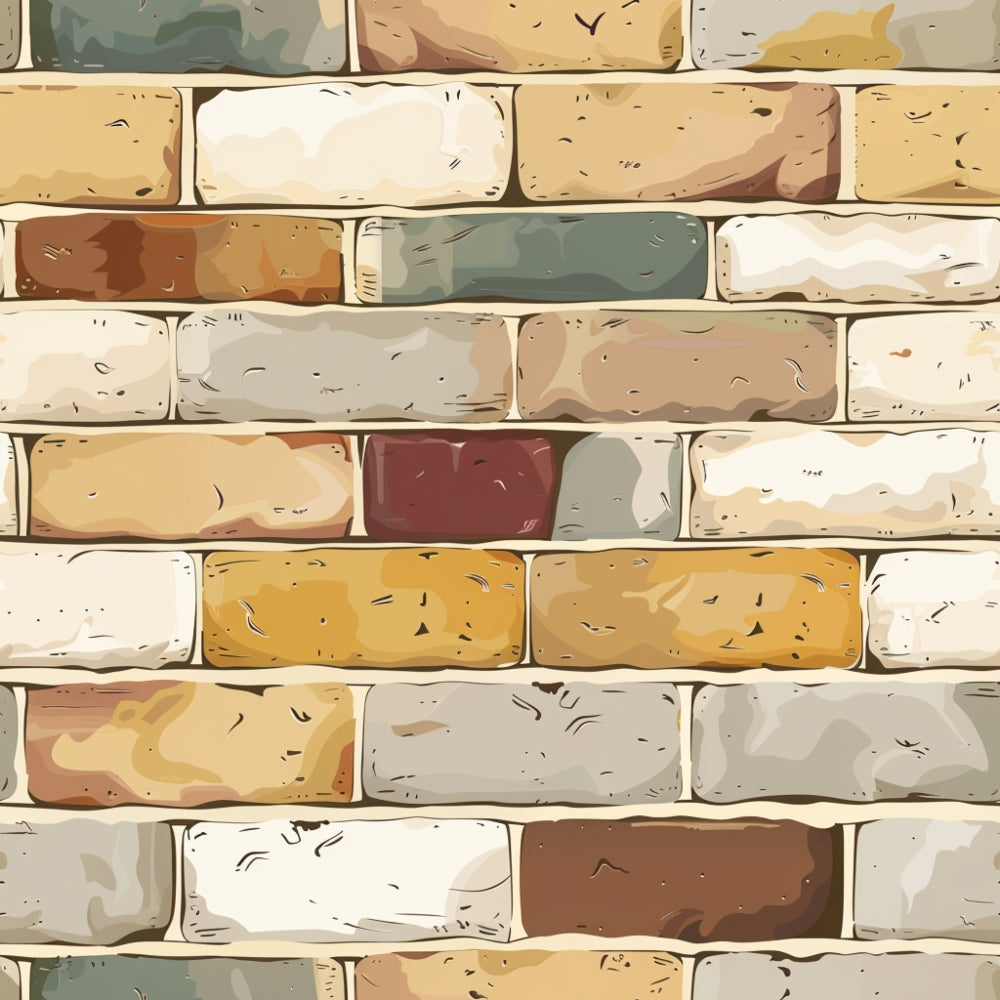 brick wall pattern, stone texture, masonry design, beige tones, tan colors, gray accents, brown hues, cream shades, weathered stones, rustic appearance, architectural motif, building materials, textured surface,, fabric panel, earthy palette, neutral colors, vintage look, aged brick, construction theme