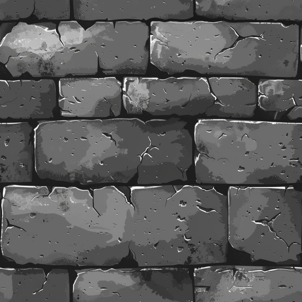 gray, charcoal, weathered brick, stone wall, cracked texture, aged bricks, masonry pattern, distressed surface, monochromatic, architectural design,, fabric panel, rustic texture, building materials, urban industrial, worn appearance, geometric blocks, construction theme