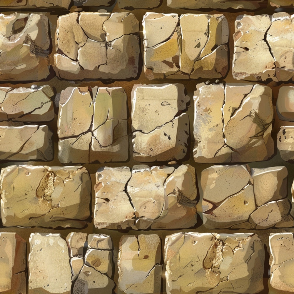 brick pattern, stone texture, weathered blocks, cracked surface, beige tones, tan colors, brown hues, cream shades, aged appearance, masonry design, textured wall, distressed look,, fabric panel, rustic style, architectural pattern, dimensional effect, mortar lines, vintage finish