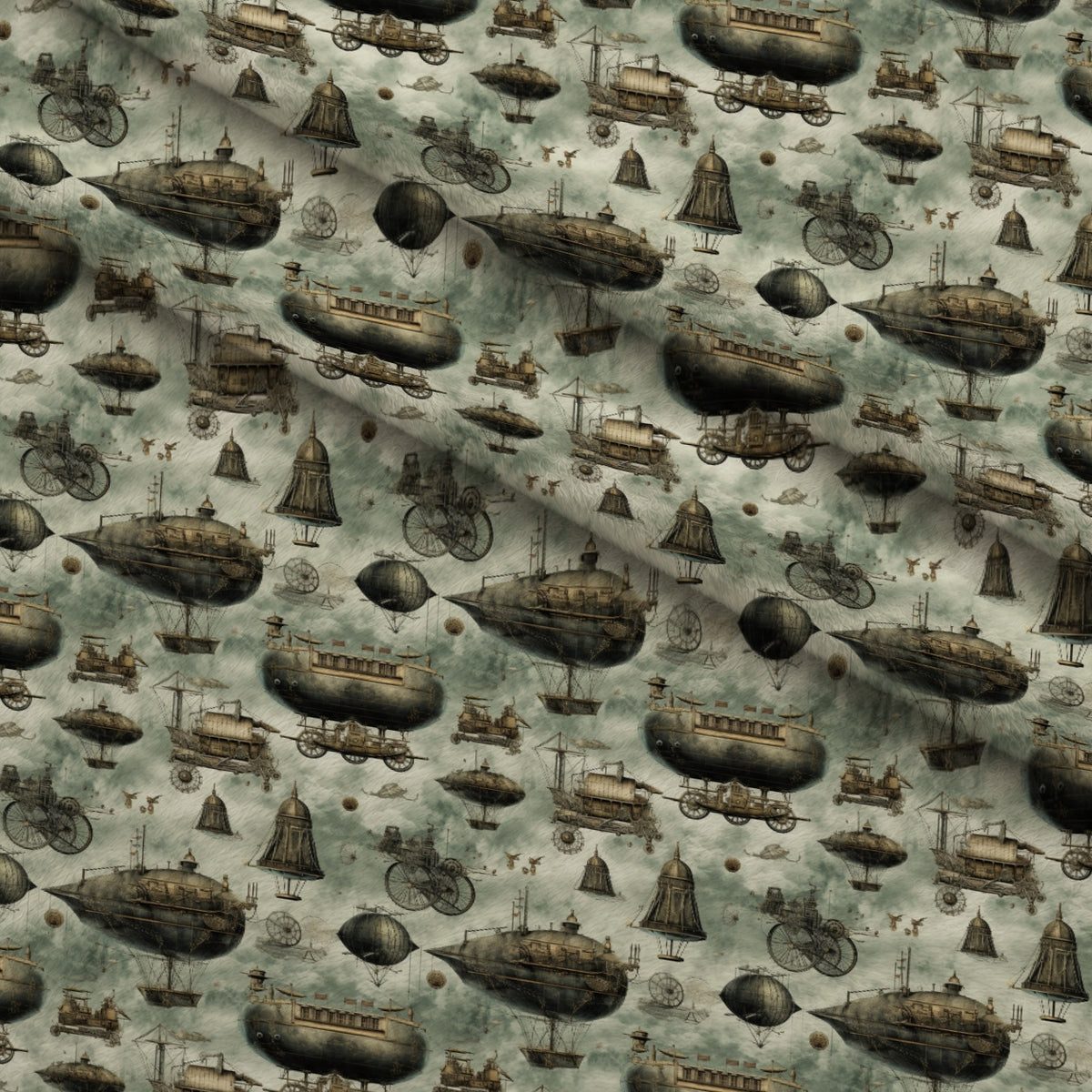 Victorian Aeronaut Pattern 1 Minky Fabric — plush minky folded close-up preview (mv-minky-v1:lying)