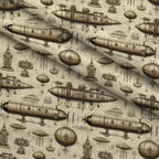 Victorian Aeronaut Pattern 3 Minky Fabric — plush minky folded close-up preview (mv-minky-v1:lying)