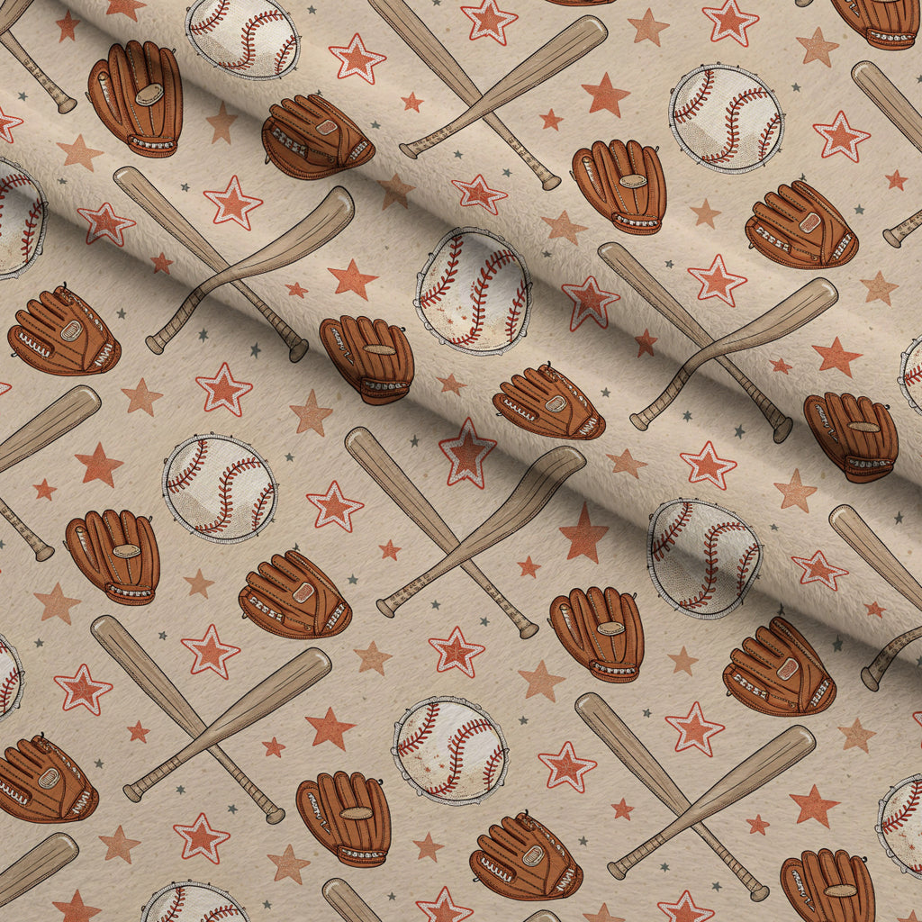 Vintage Ballpark Pattern 26 Minky Fabric — plush minky folded close-up preview (mv-minky-v1:lying)