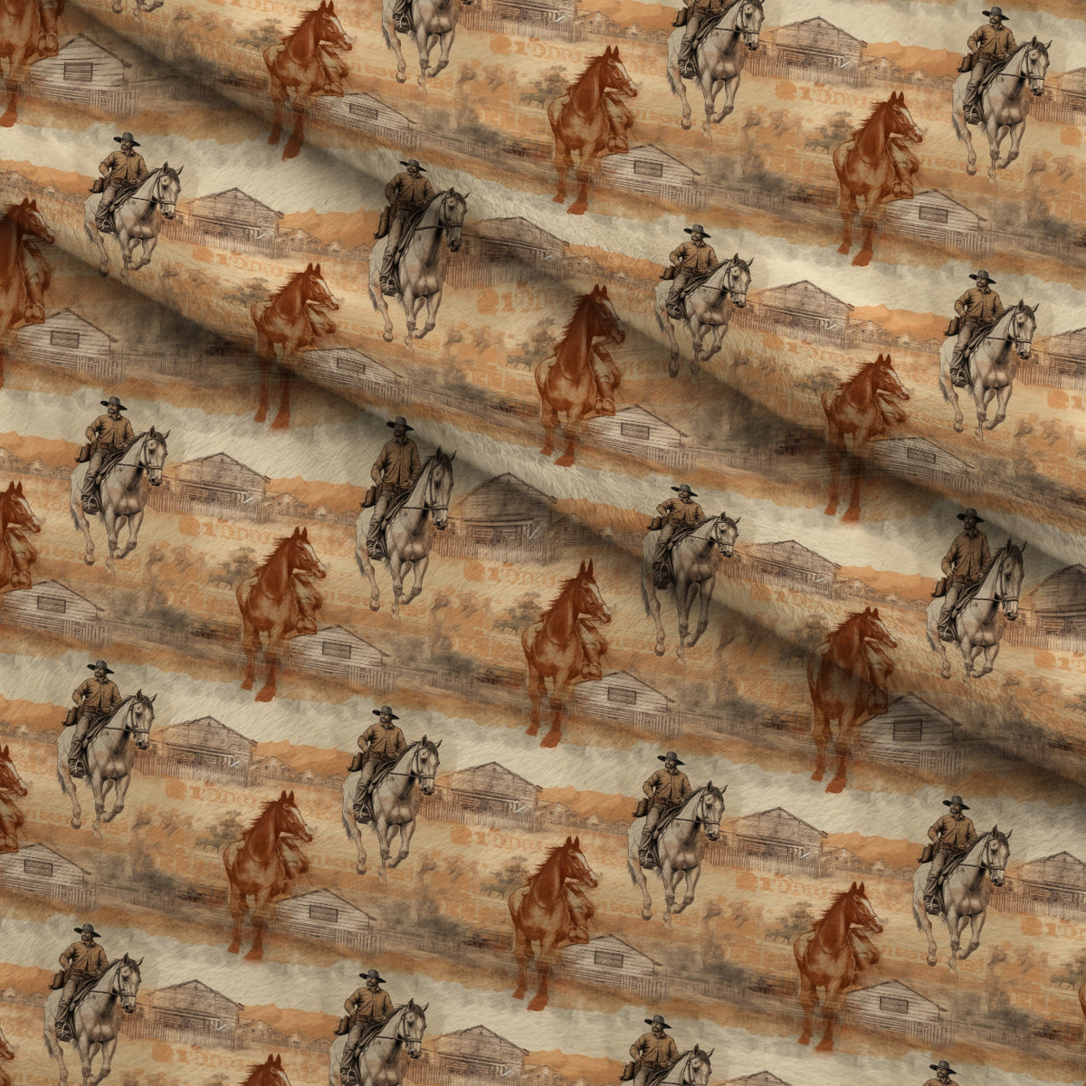 Vintage Frontier Pattern 19 Minky Fabric — plush minky folded close-up preview (mv-minky-v1:lying)