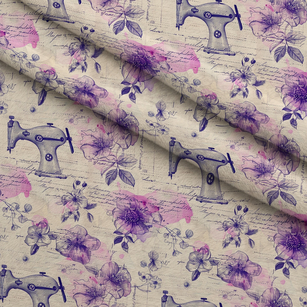 Vintage Notions Pattern 3 Minky Fabric — plush minky folded close-up preview (mv-minky-v1:lying)