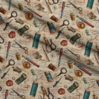 Vintage Notions Pattern 4 Minky Fabric — plush minky folded close-up preview (mv-minky-v1:lying)