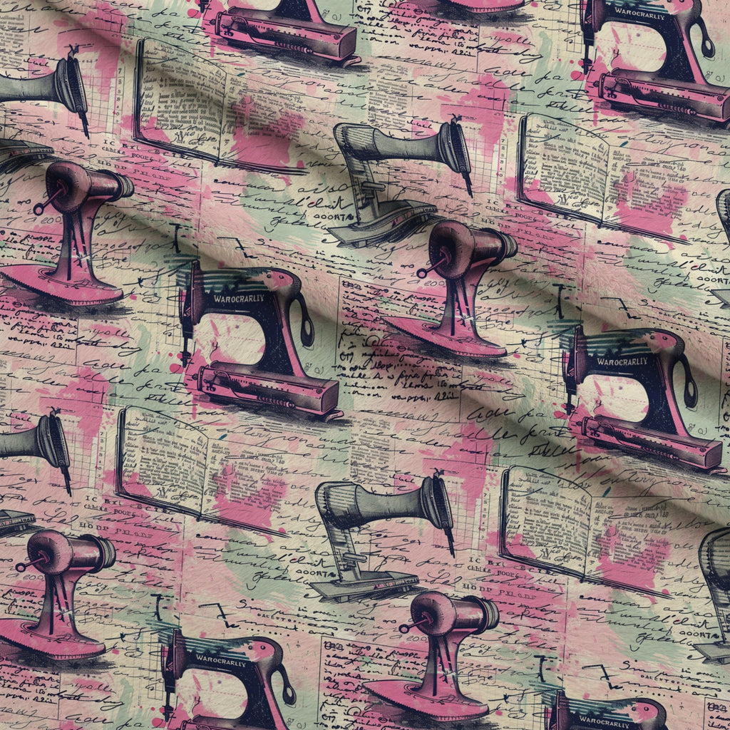 Vintage Notions Pattern 5 Minky Fabric — plush minky folded close-up preview (mv-minky-v1:lying)