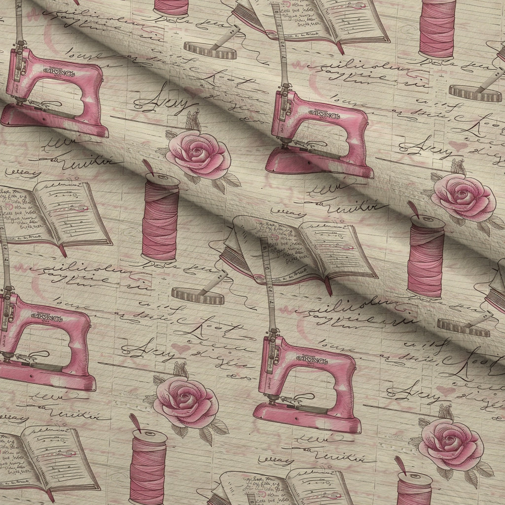 Vintage Notions Pattern 6 Minky Fabric — plush minky folded close-up preview (mv-minky-v1:lying)