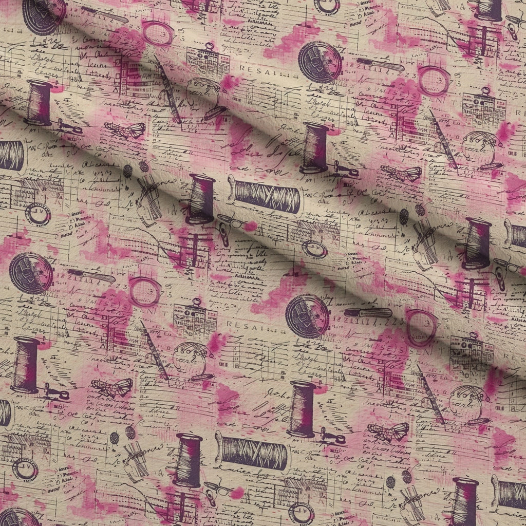 Vintage Notions Pattern 7 Minky Fabric — plush minky folded close-up preview (mv-minky-v1:lying)