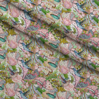 Watercolor HummingBirds Pattern Minky Fabric — plush minky folded close-up preview (mv-minky-v1:lying)