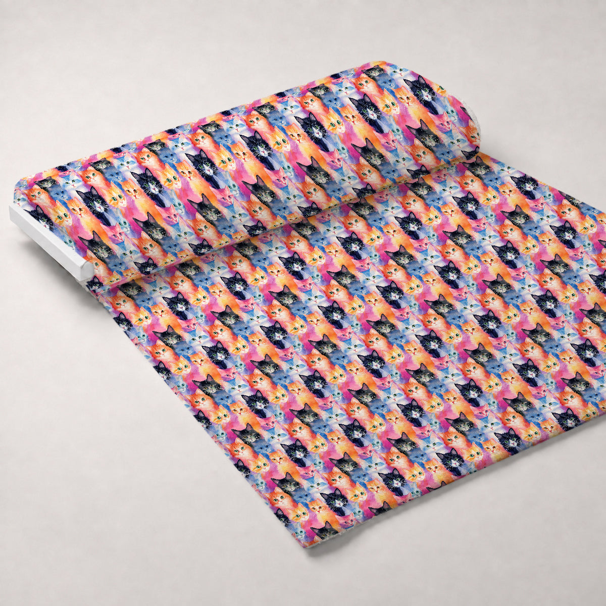 Watercolor Whiskers Pattern 1 Minky Fabric — plush minky unrolled bolt preview (mv-minky-v1:bolt)