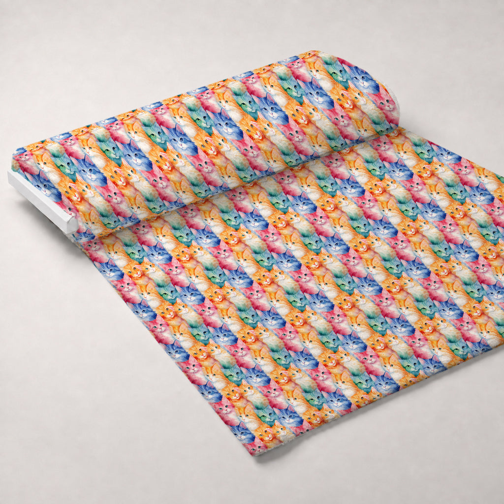 Watercolor Whiskers Pattern 3 Minky Fabric — plush minky unrolled bolt preview (mv-minky-v1:bolt)