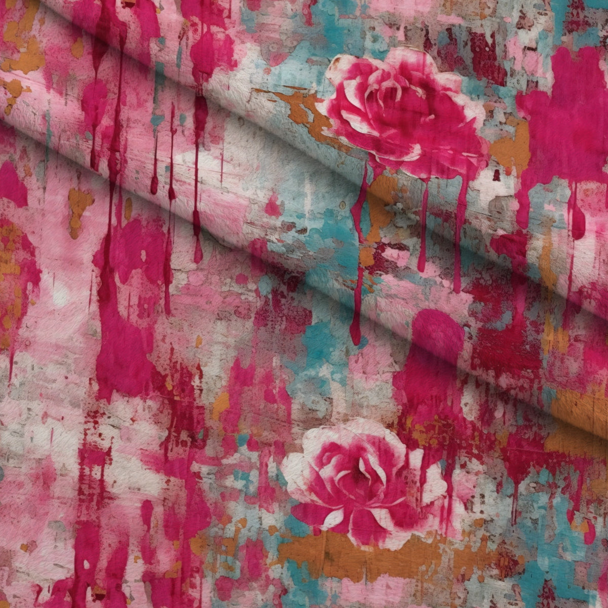 Weathered Blooms Pattern 12 Minky Fabric — plush minky folded close-up preview (mv-minky-v1:lying)