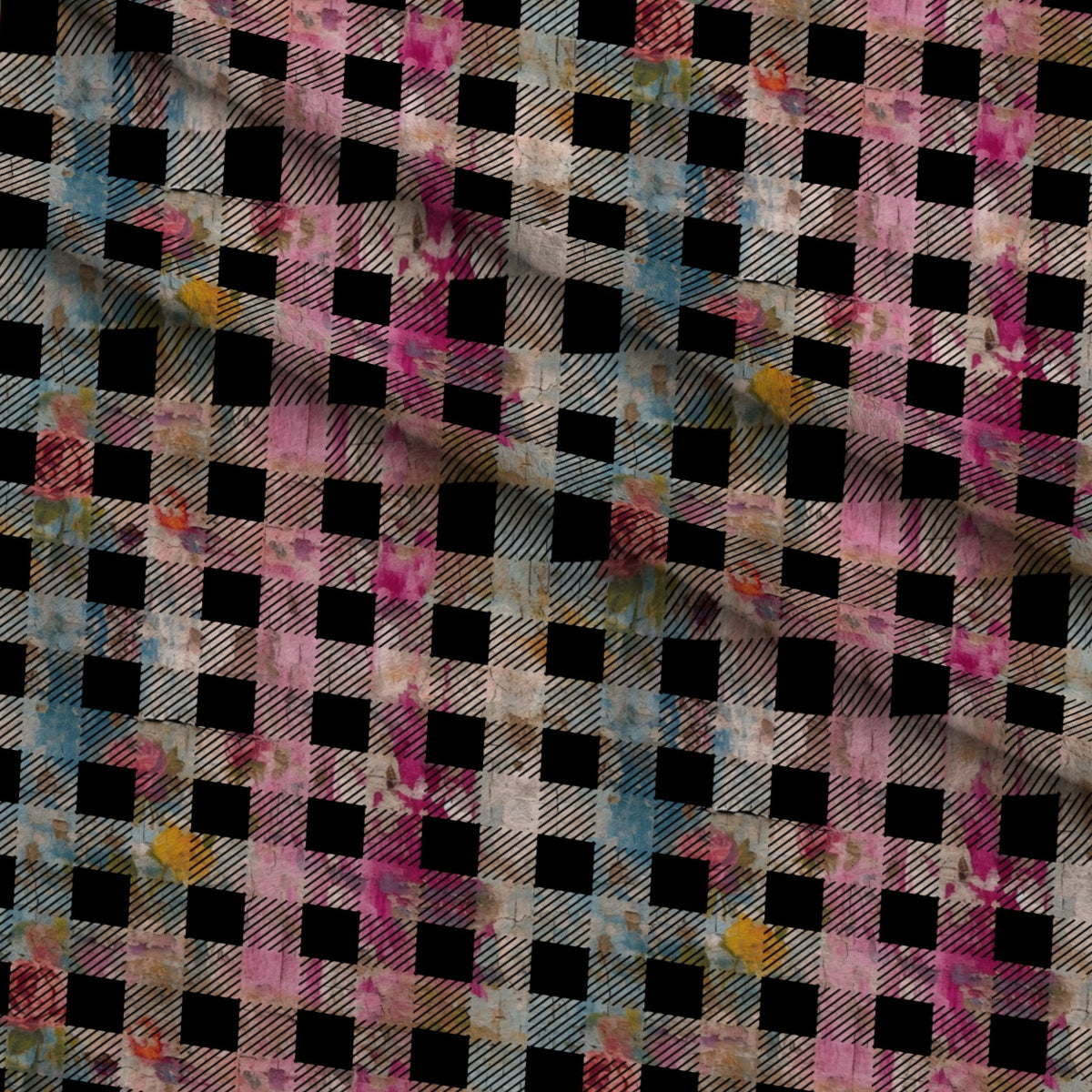 Weathered Blooms Pattern 28 Minky Fabric — plush minky folded close-up preview (mv-minky-v1:lying)