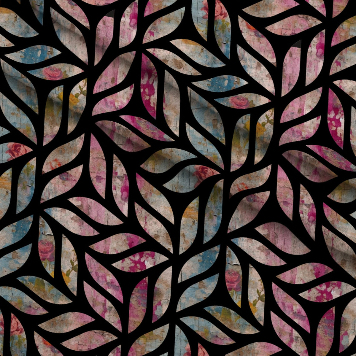Weathered Blooms Pattern 29 Minky Fabric — plush minky folded close-up preview (mv-minky-v1:lying)