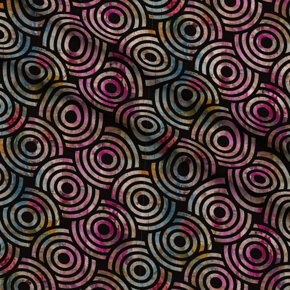 Weathered Blooms Pattern 35 Minky Fabric — plush minky folded close-up preview (mv-minky-v1:lying)