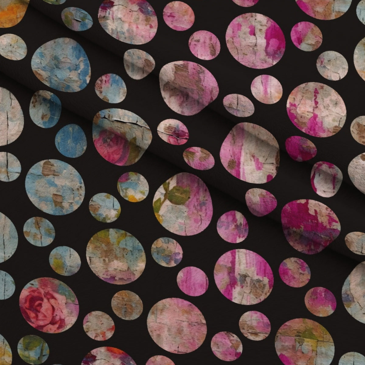 Weathered Blooms Pattern 36 Minky Fabric — plush minky folded close-up preview (mv-minky-v1:lying)