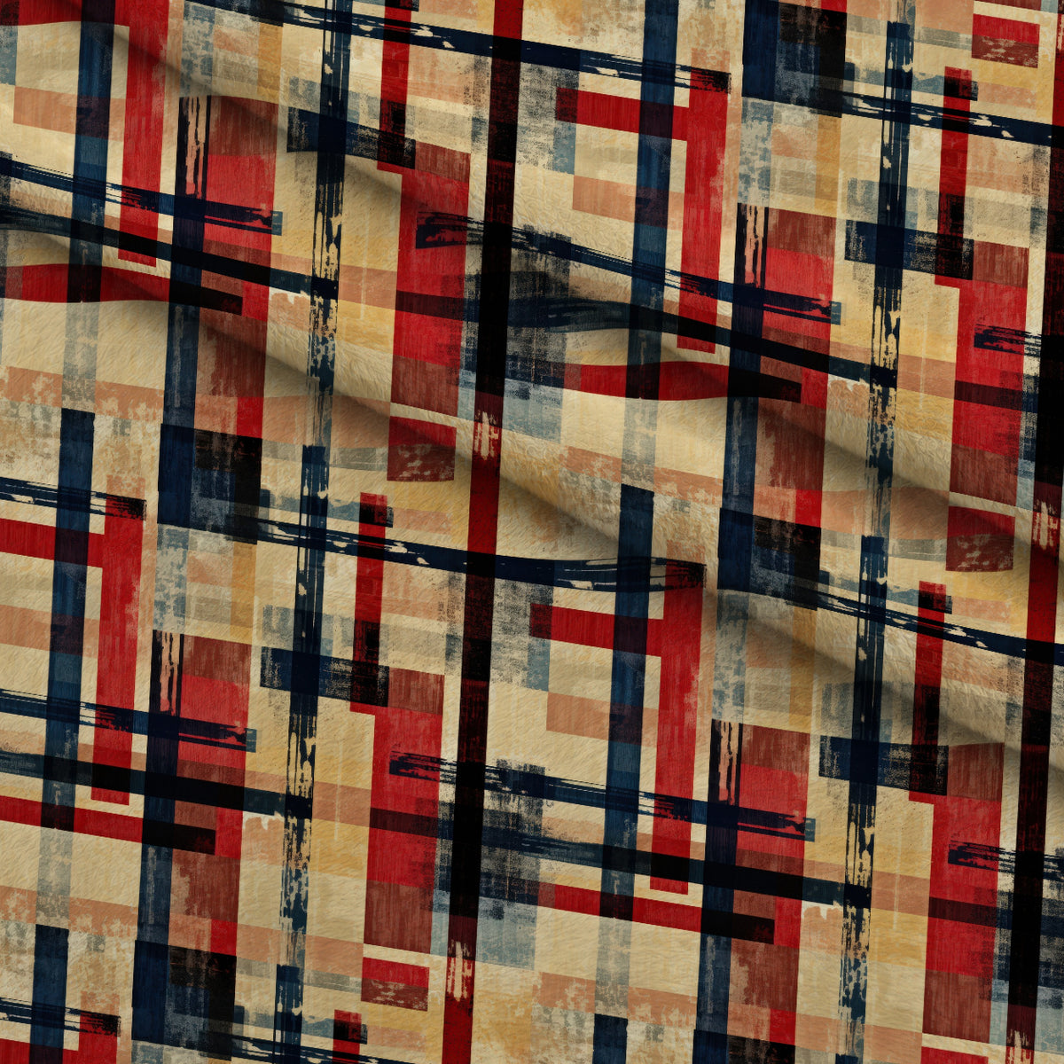 Weathered Tartan Pattern 1 Minky Fabric — plush minky folded close-up preview (mv-minky-v1:lying)