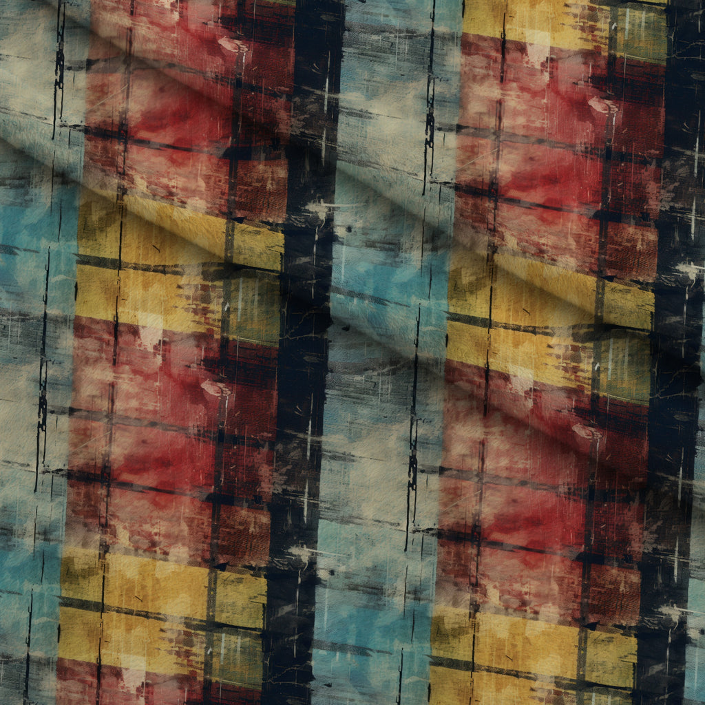 Weathered Tartan Pattern 11 Minky Fabric — plush minky folded close-up preview (mv-minky-v1:lying)