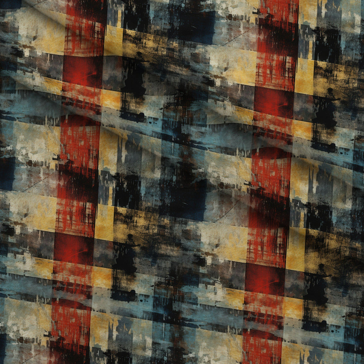 Weathered Tartan Pattern 3 Minky Fabric — plush minky folded close-up preview (mv-minky-v1:lying)