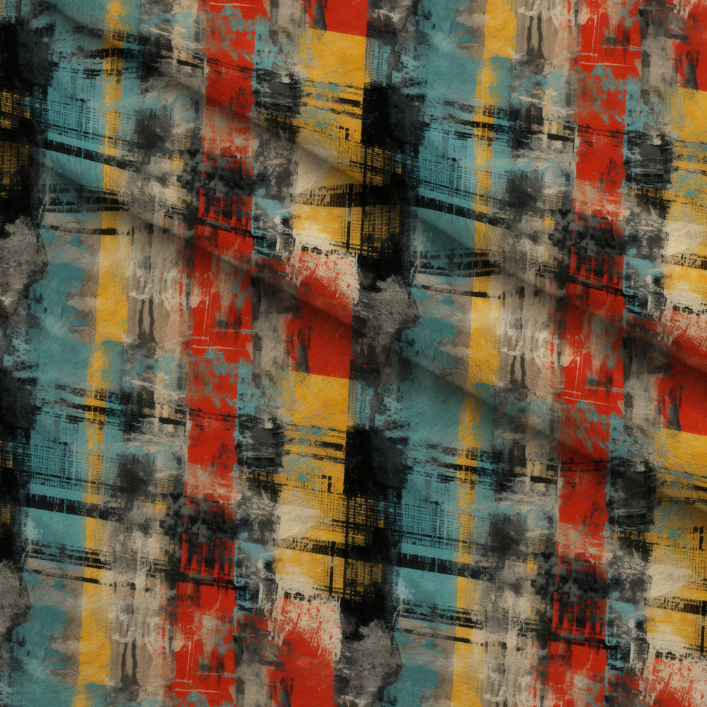 Weathered Tartan Pattern 9 Minky Fabric — plush minky folded close-up preview (mv-minky-v1:lying)