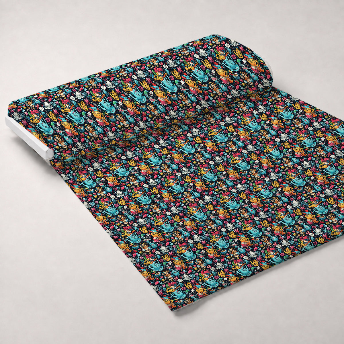 Whimsical Teatime Pattern 1 Minky Fabric — plush minky unrolled bolt preview (mv-minky-v1:bolt)