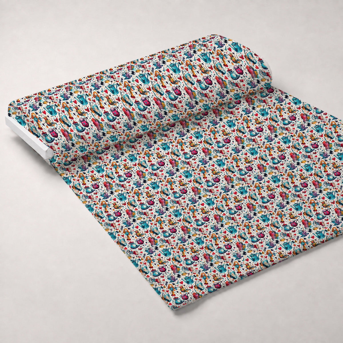 Whimsical Teatime Pattern 10 Minky Fabric — plush minky unrolled bolt preview (mv-minky-v1:bolt)