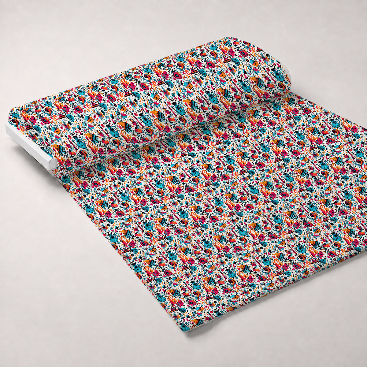 Whimsical Teatime Pattern 12 Minky Fabric — plush minky unrolled bolt preview (mv-minky-v1:bolt)