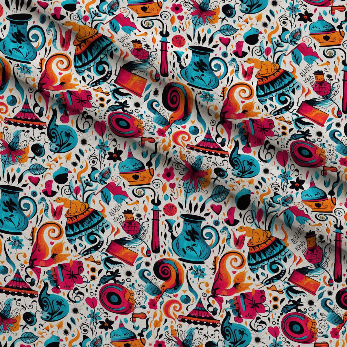 Whimsical Teatime Pattern 12 Minky Fabric — plush minky folded close-up preview (mv-minky-v1:lying)