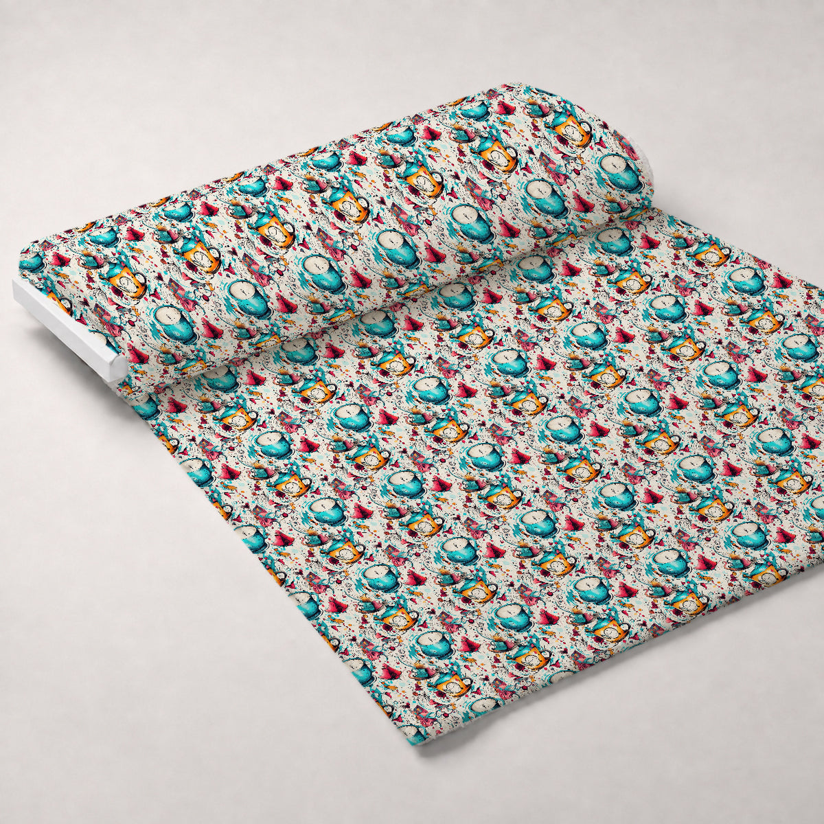Whimsical Teatime Pattern 4 Minky Fabric — plush minky unrolled bolt preview (mv-minky-v1:bolt)