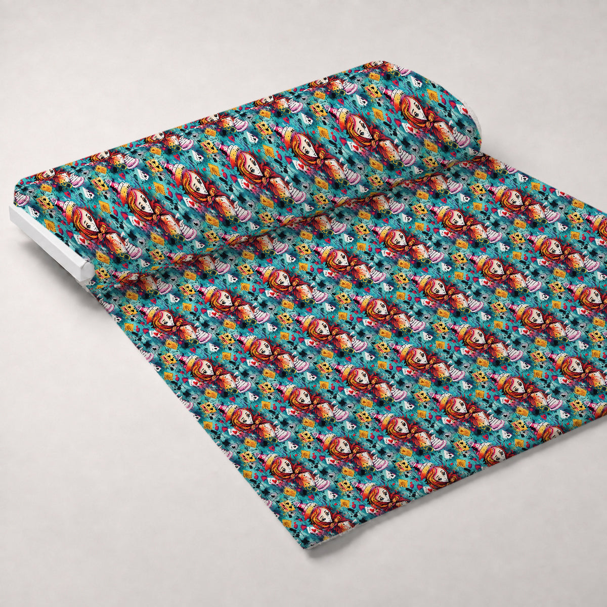 Whimsical Teatime Pattern 7 Minky Fabric — plush minky unrolled bolt preview (mv-minky-v1:bolt)