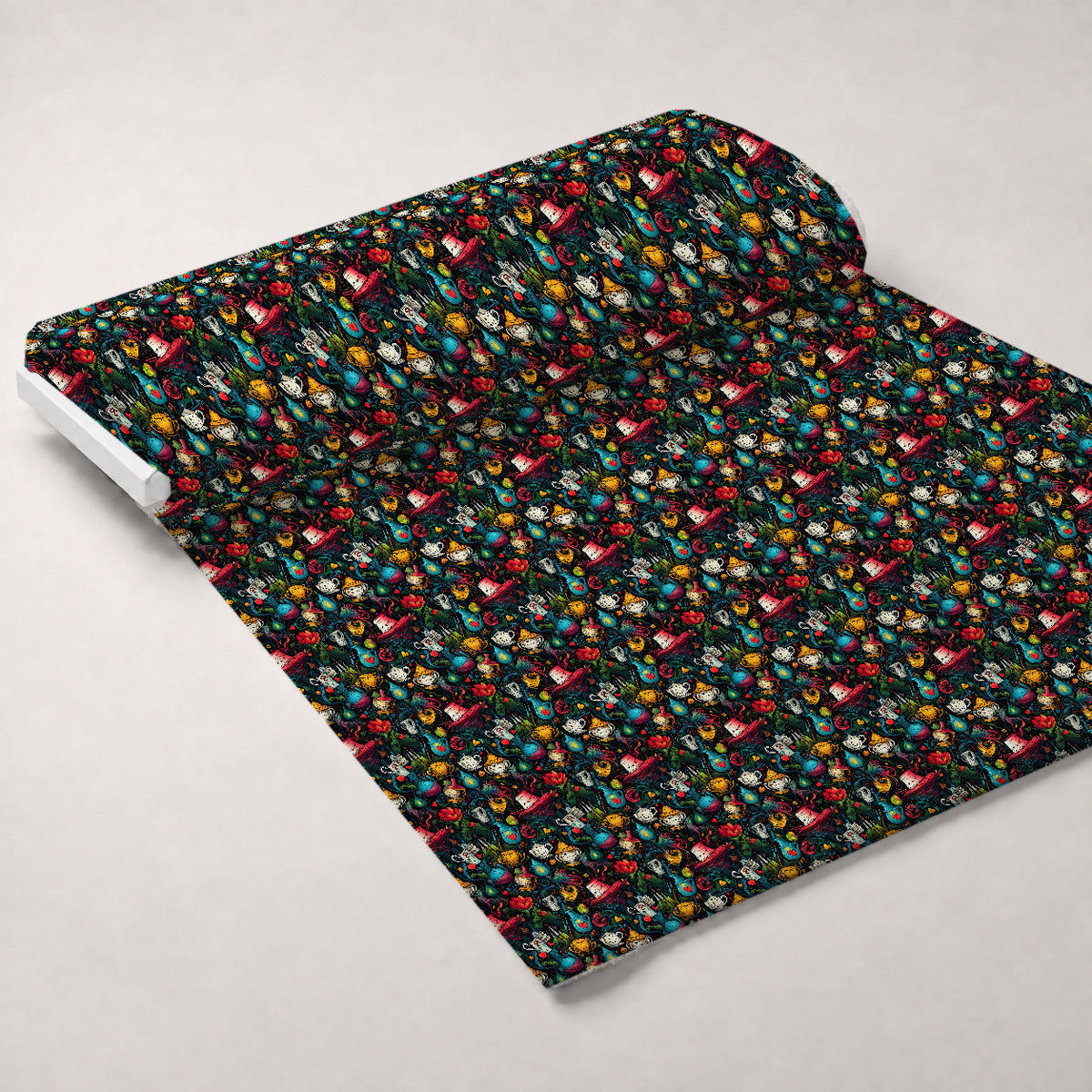 Whimsical Teatime Pattern 9 Minky Fabric — plush minky unrolled bolt preview (mv-minky-v1:bolt)