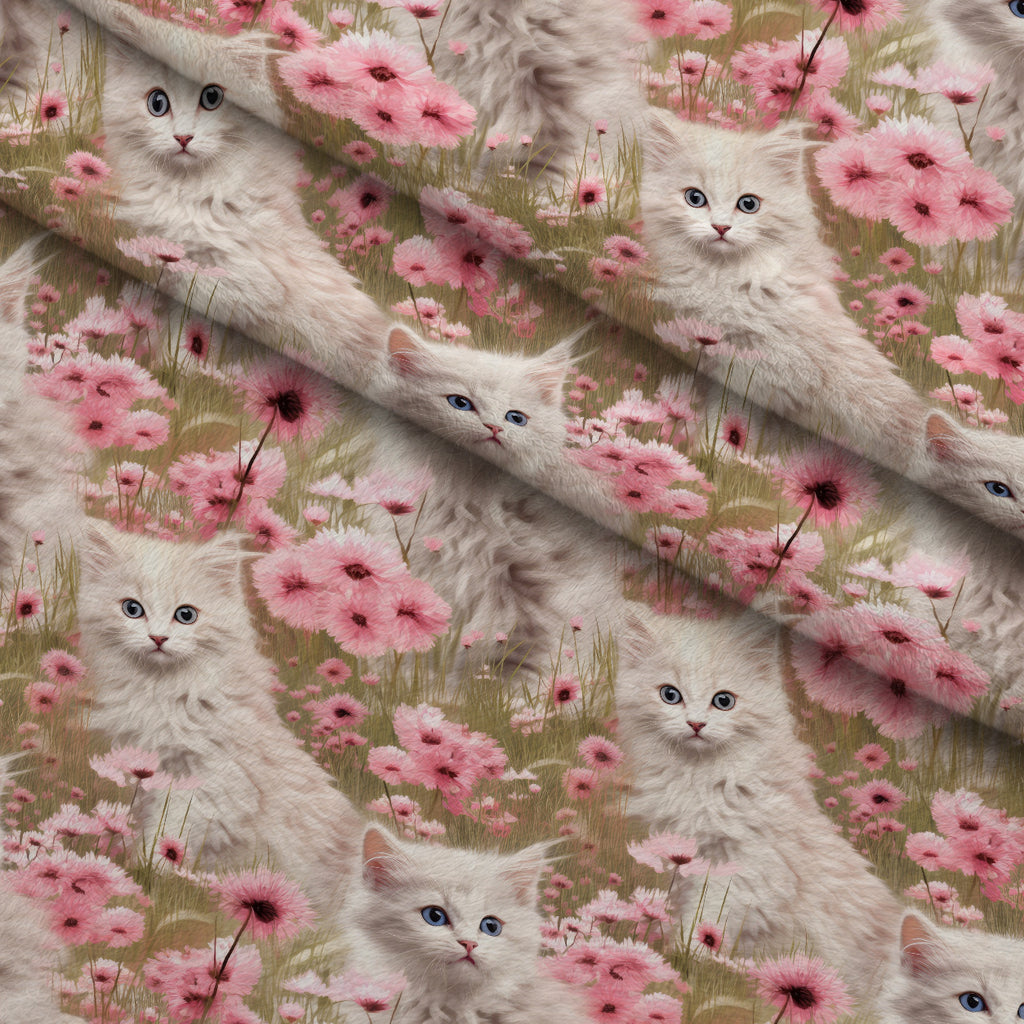Whiskers and Blossoms Pattern 11 Minky Fabric — plush minky folded close-up preview (mv-minky-v1:lying)
