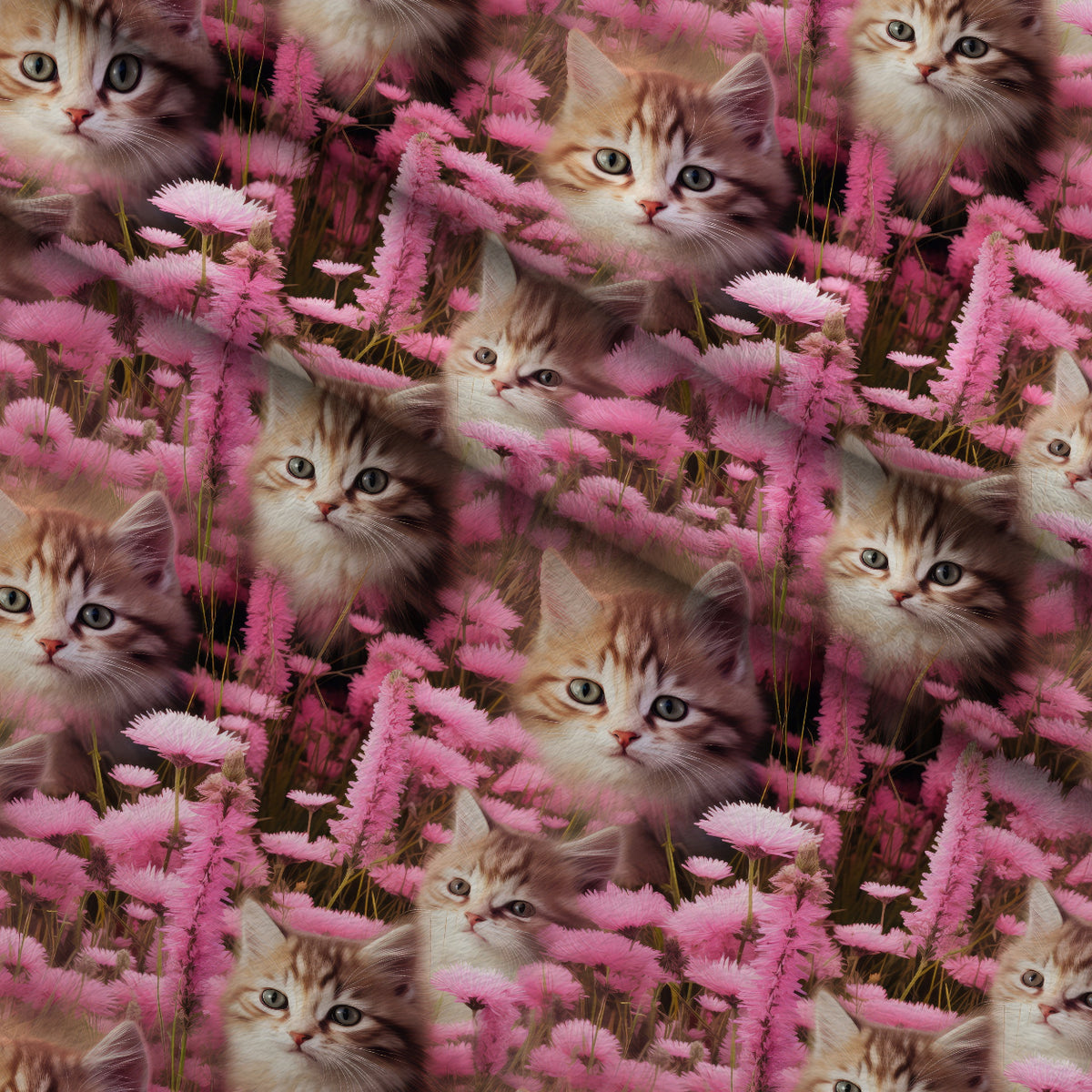 Whiskers and Blossoms Pattern 2 Minky Fabric — plush minky folded close-up preview (mv-minky-v1:lying)