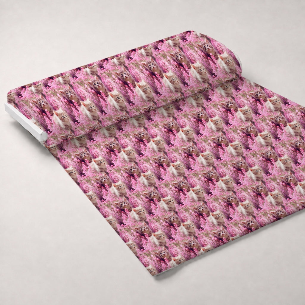 Whiskers and Blossoms Pattern 4 Minky Fabric — plush minky unrolled bolt preview (mv-minky-v1:bolt)
