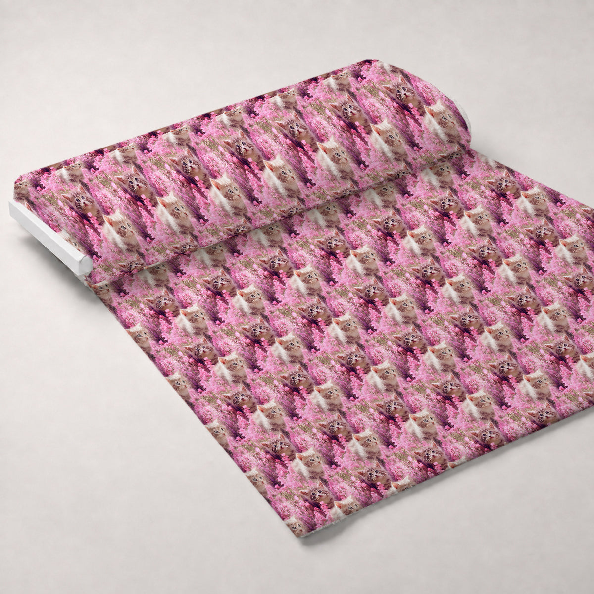 Whiskers and Blossoms Pattern 4 Minky Fabric — plush minky unrolled bolt preview (mv-minky-v1:bolt)