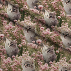 Whiskers and Blossoms Pattern 9 Minky Fabric — plush minky folded close-up preview (mv-minky-v1:lying)
