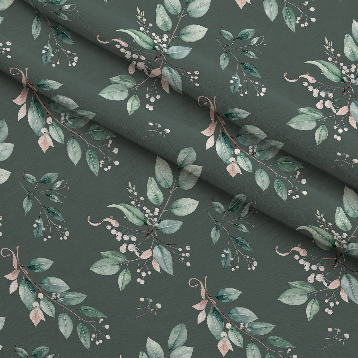 Whispering Winter Botanicals Pattern 2 Minky Fabric — plush minky folded close-up preview (mv-minky-v1:lying)