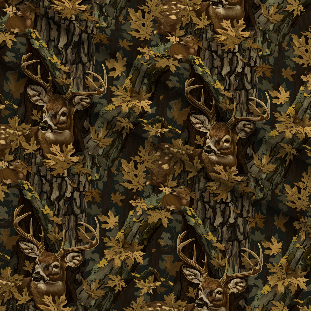 Whitetail Woods Pattern 1 Minky Fabric — plush minky folded close-up preview (mv-minky-v1:lying)